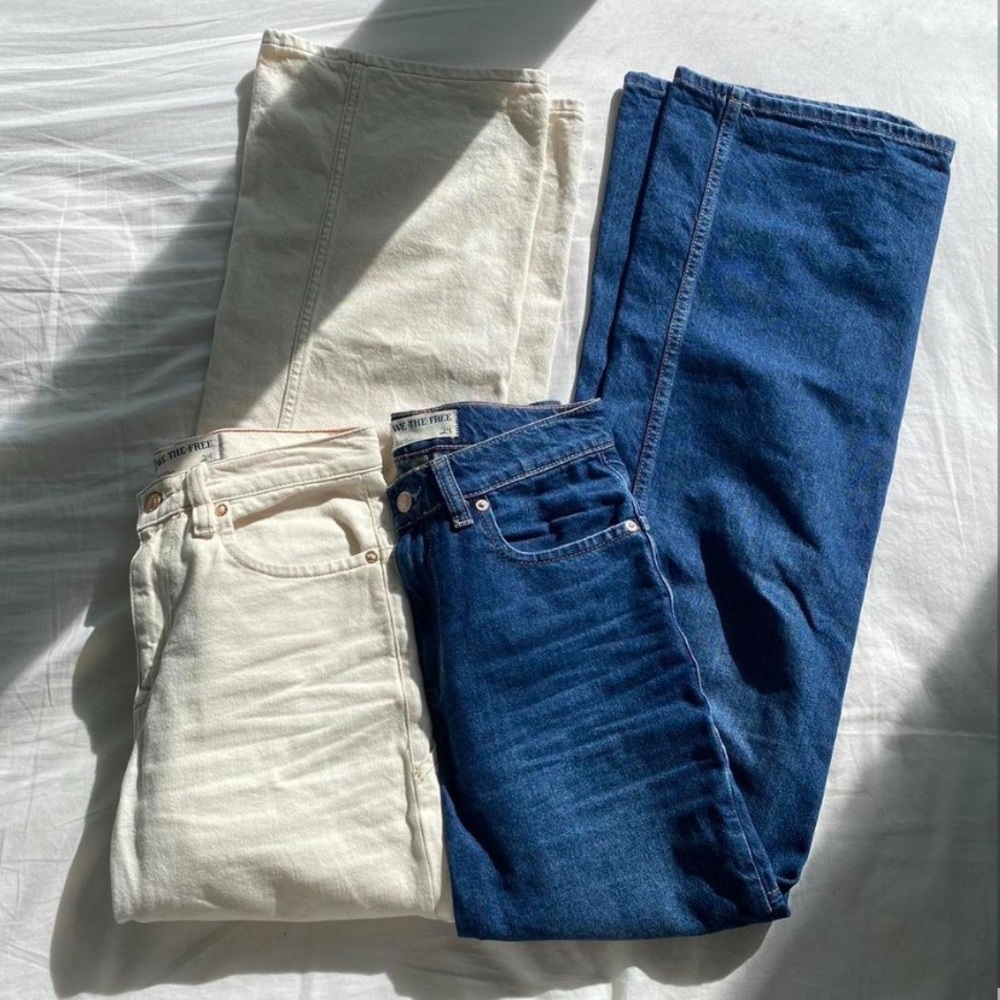 BUNDLE: Free People Tinsley Baggy High Rise Straight LegJeans